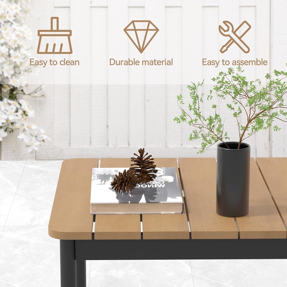 Small Rectangle Polywood Outdoor Side Coffee Table Outside Patio