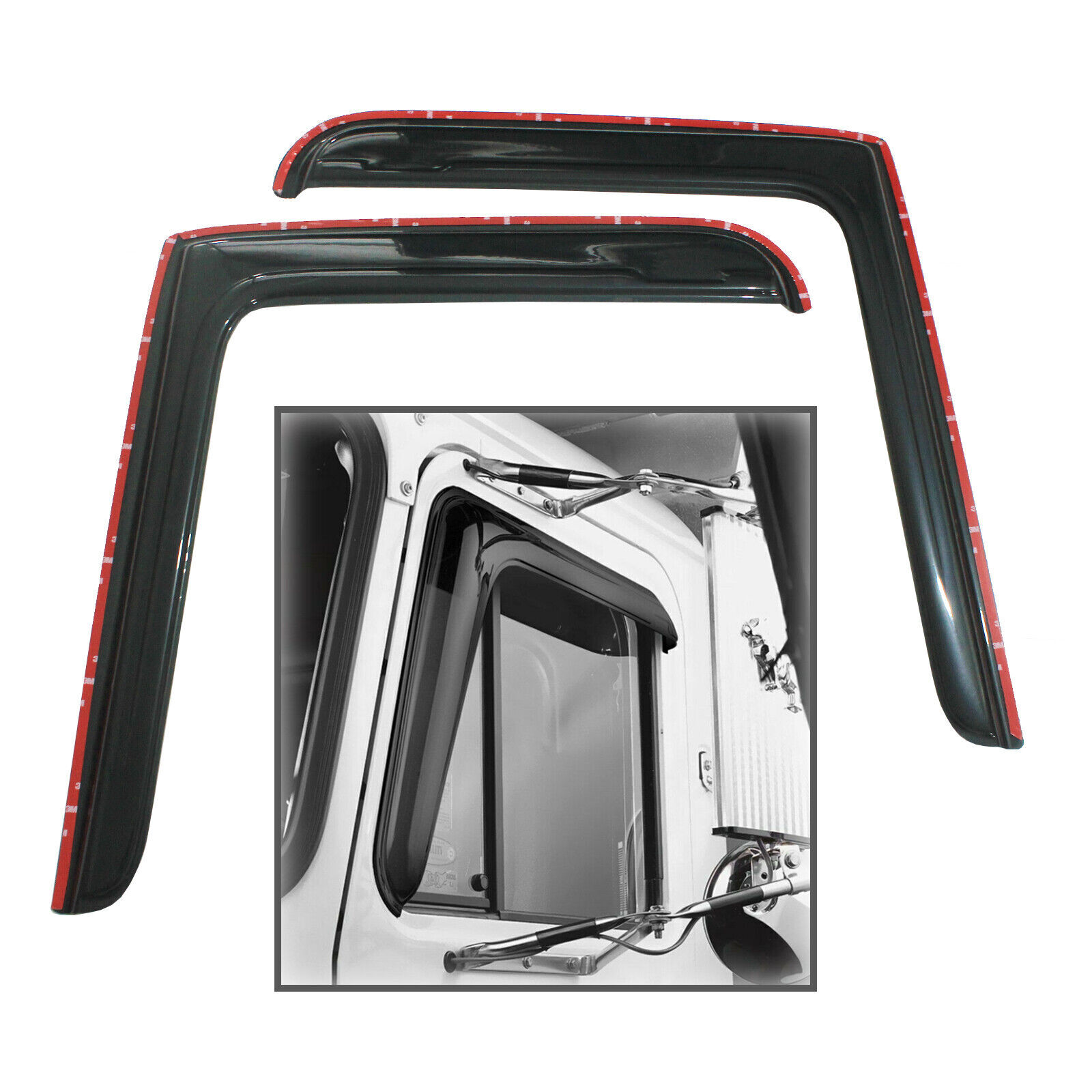 TORQUE Black Window Shield for 08-17 Freightliner Cascadia Trucks