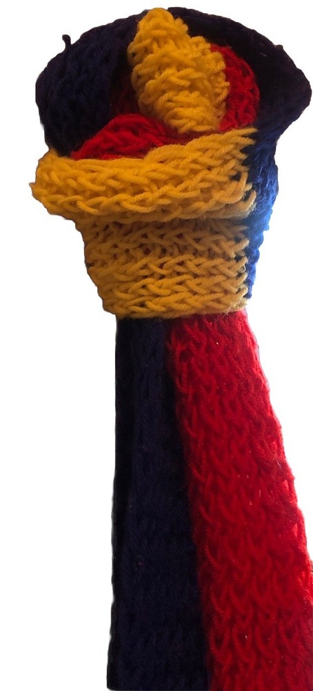 Primary Red Yellow Blue Scarf Handmade
