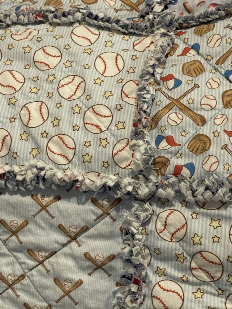 Boy Baseball Rag Quilt