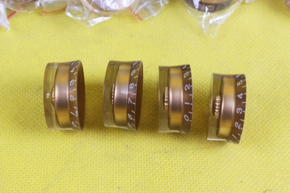 4Pcs Gold Guitar Speed Knobs Set Volume Tone for Electric Guitars