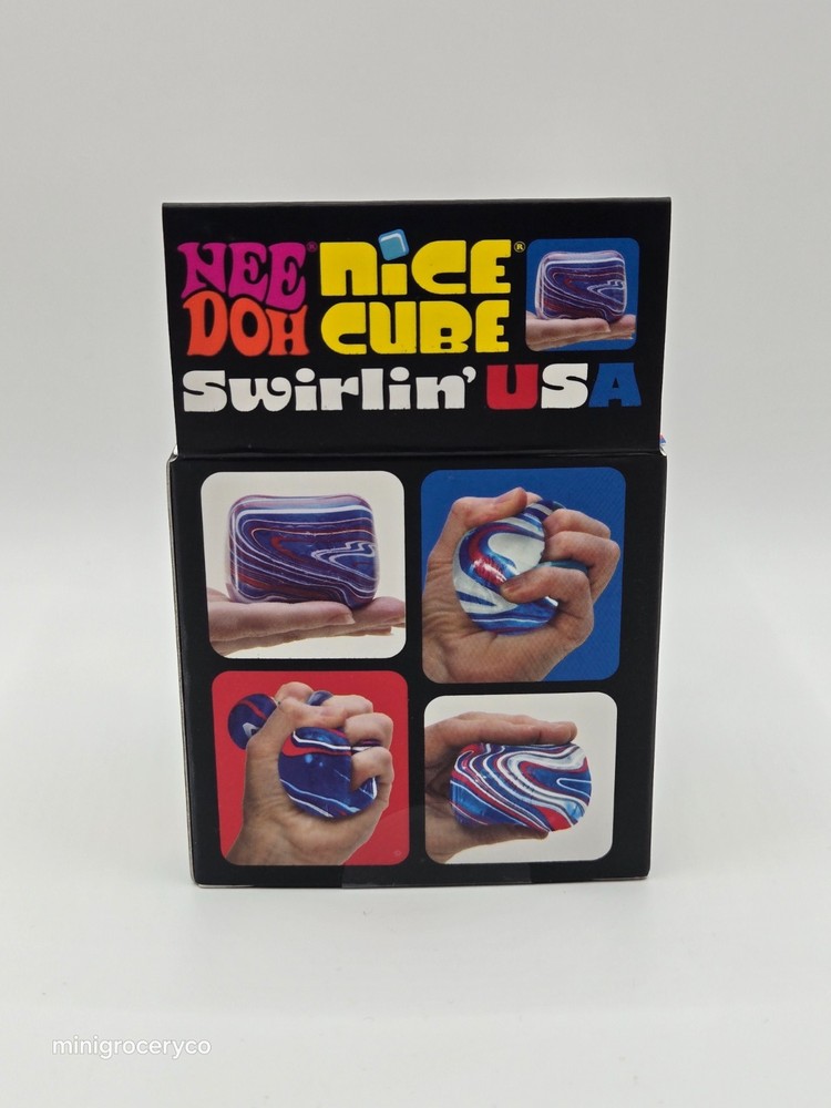 NeeDoh Nice Cube --Swirlin' USA-- Super Solid Squish Cube