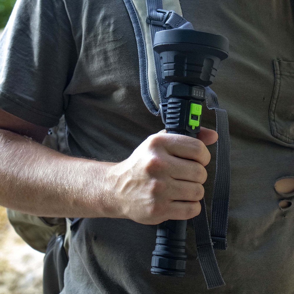 Rechargeable 1000 Lumen LED Flashlight, Battery Meter Display