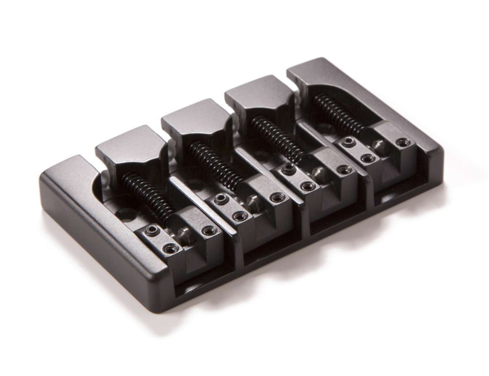 Hipshot A Style 4 String Bass Bridge Brass, Black 5A4FM2BB String-through