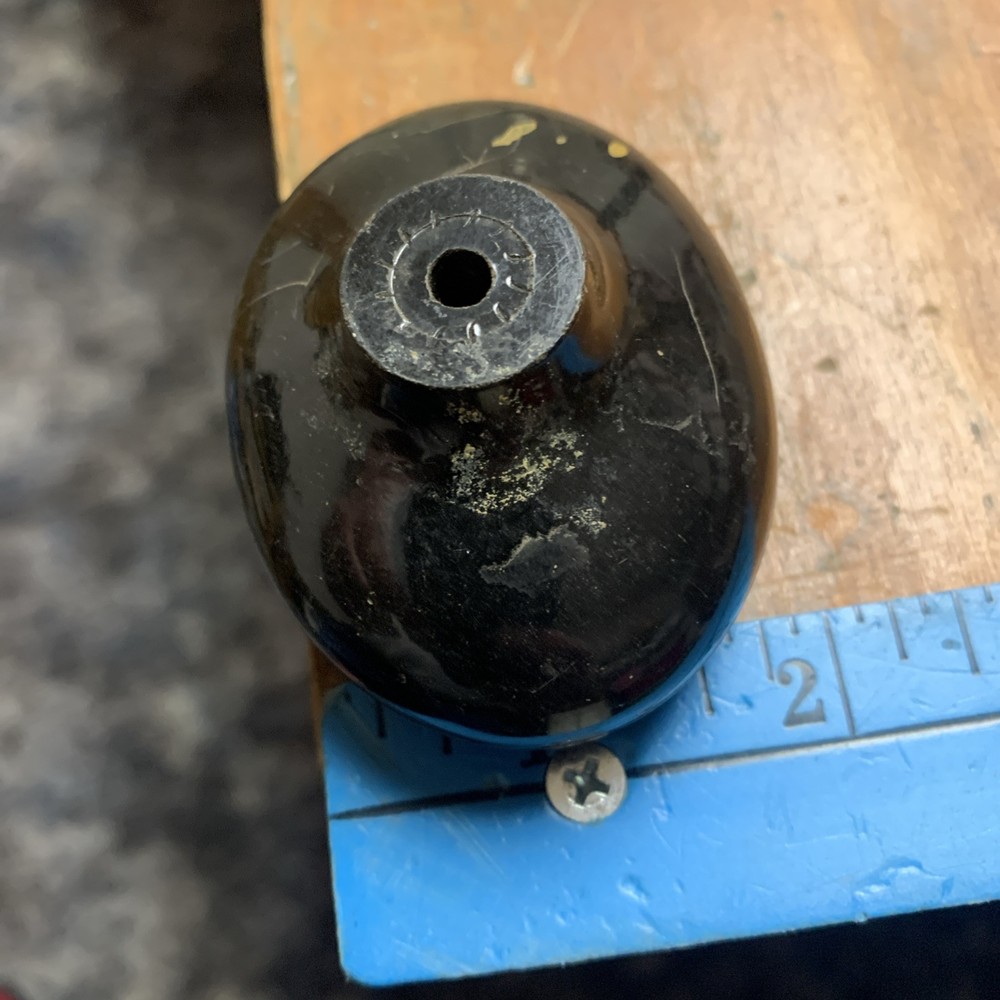 2 Vintage Black Oval Bakelite Knobs Gear Shift Pressure Valve 2.5"