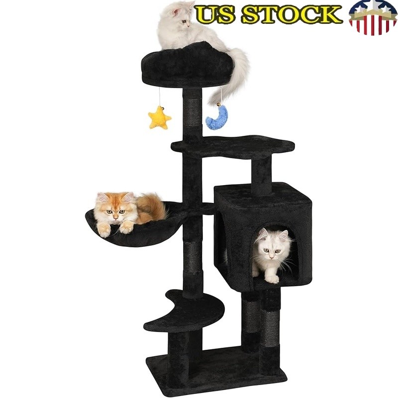 Unique Cloud Cat Tree Multi-Level Cat Tower W/ Scratching Posts & Condo New