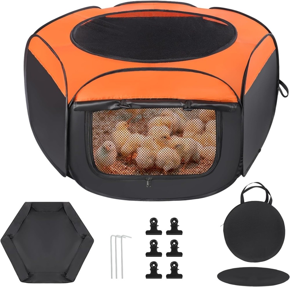 Chick Brooder Box, Upgrade Double Door Brooder Box for Chick Starter Kit, Pop...