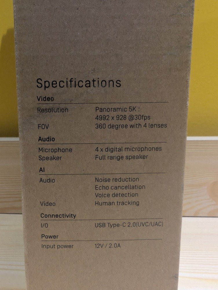 IPEVO Totem 360 Immersive 360° Conference Camera + Speakerphone USB-C