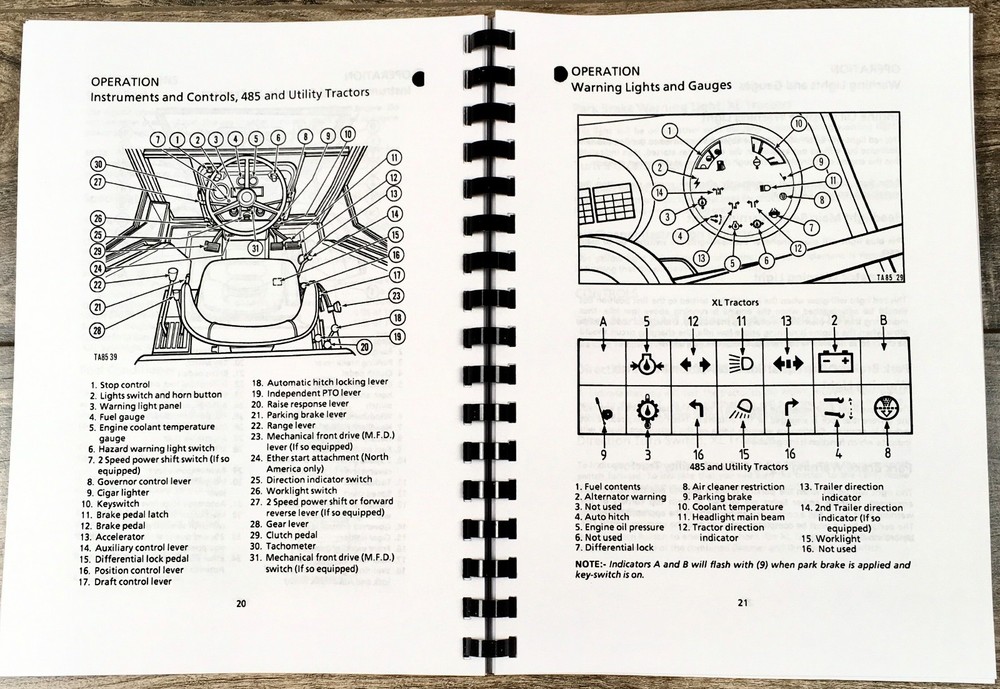 CASE IH 485 Tractor Operators Manual Owners Maintenance Book Instruction Book