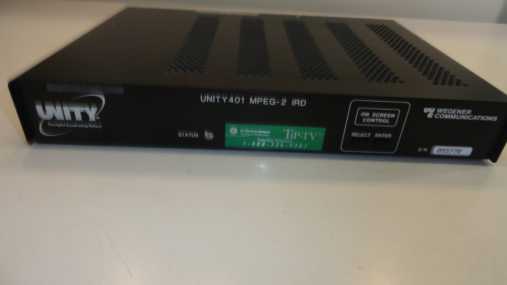 Wegener Unity UTY401-00-0000-002 Receiver MPEG 2 Broadcast Receiver