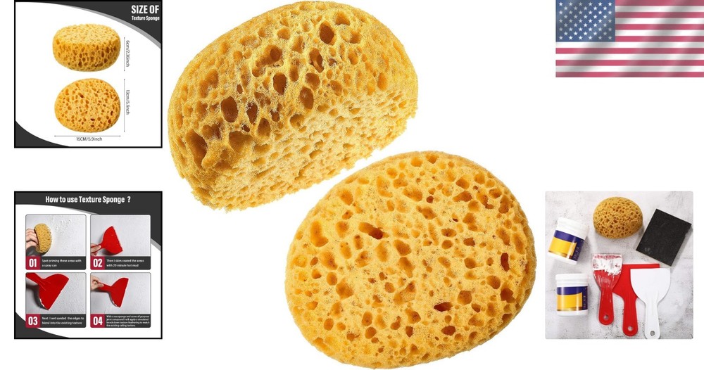 2-Pack Durable Knockdown Texture Sponge for Effortless Wall & Ceiling Repairs