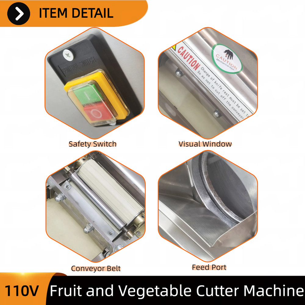Automatic Fruit & Vegetable Cutter Dicing Machine 110V with Dicing Blade
