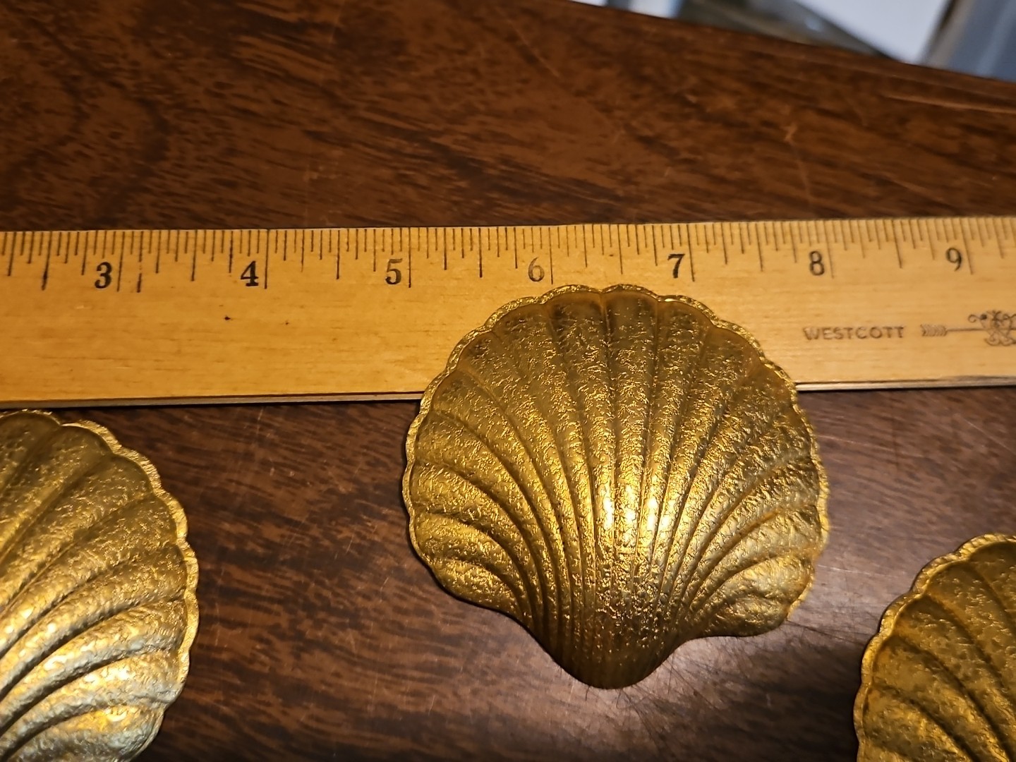 Lot Of 5 Fancy Sea Shells France Vintage 60s Brass Stampings Findings Jewelry