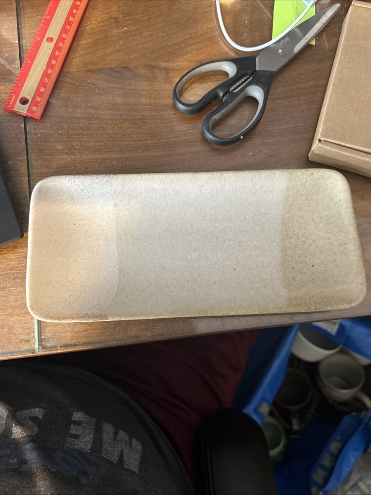 Crate & Barrel CB2 White Long Rectangular Serving Platter 10x4.5