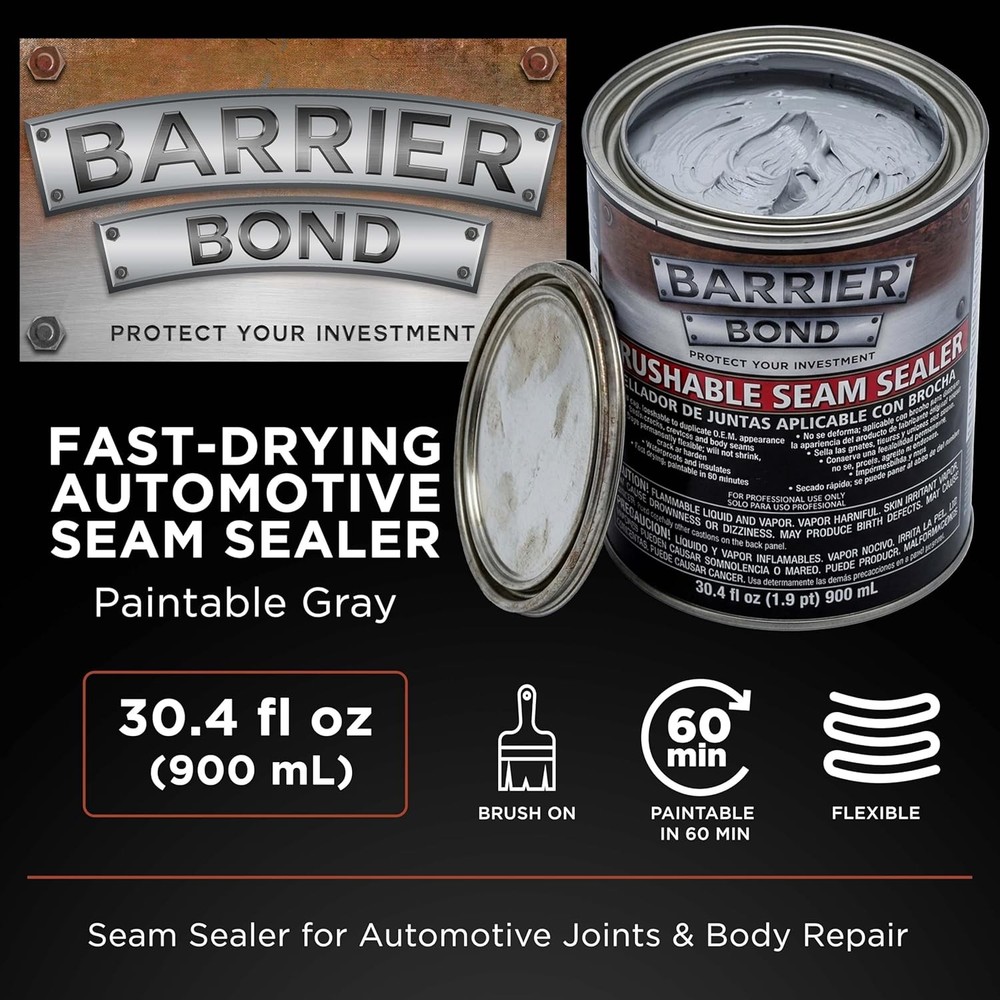 Auto Body Seam Sealer Brushable Gray Quart