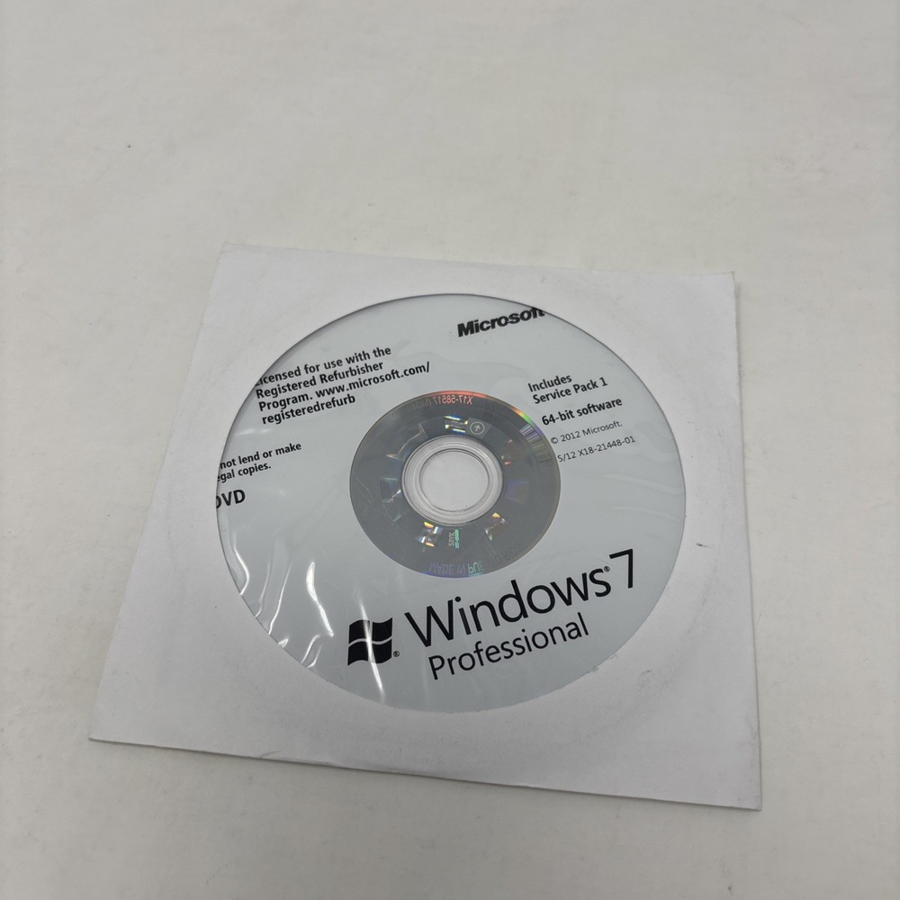 Windows 7 Professional 64-Bit Software Disc Only