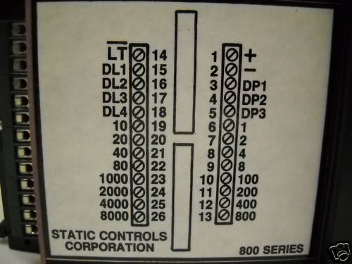 STATIC CONTROLS 800-12-3-LG DIGITAL PANEL METER NEW CONDITION NO BOX