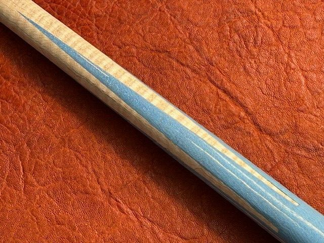 TNT Over Sized Full Splice Pool Cue Blank Stabilized Dyed Blue Maple into Maple