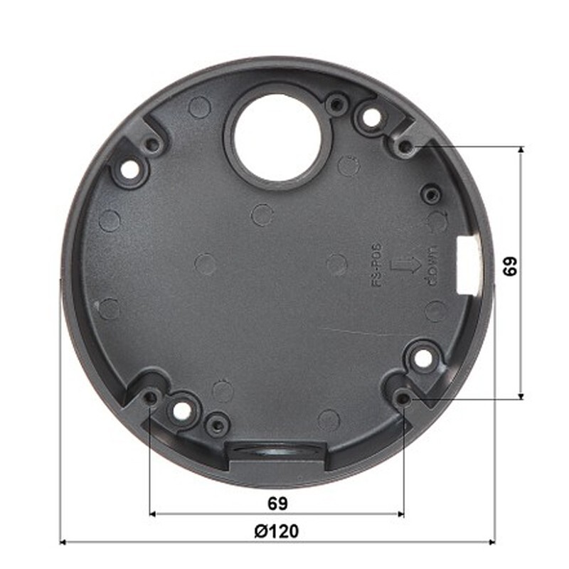 4-3/4" Mount Junction Box For 2.8-12 mm for Security Dome Camera Gray