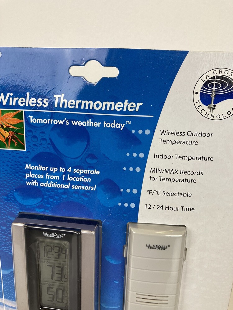 La Crosse Wireless Thermometer Sensor & Receiver Weather One 9117 Digital Clock