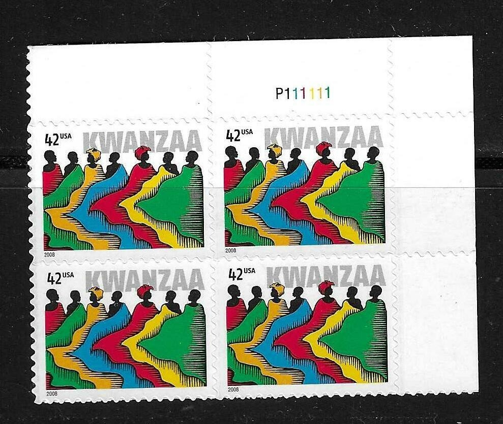 USA SC # 4373 KWANZAA  / BLK4 . MNH