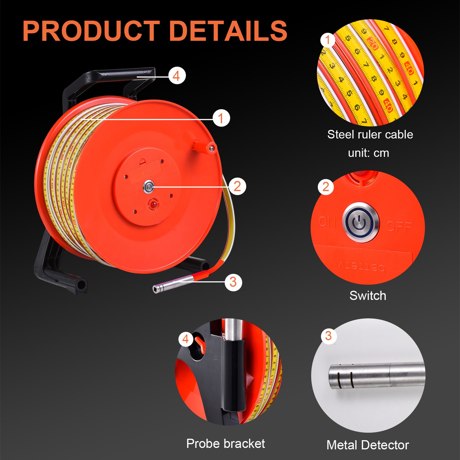 Water Level Meter, Well Water Level Indicator Water Level Measurement 100m