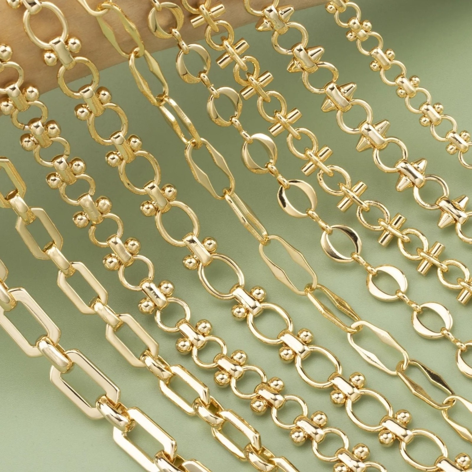 Paperclip Chains For  Permanent Jewelry Gold Filled DIY: Figaro, Rolo, Cable