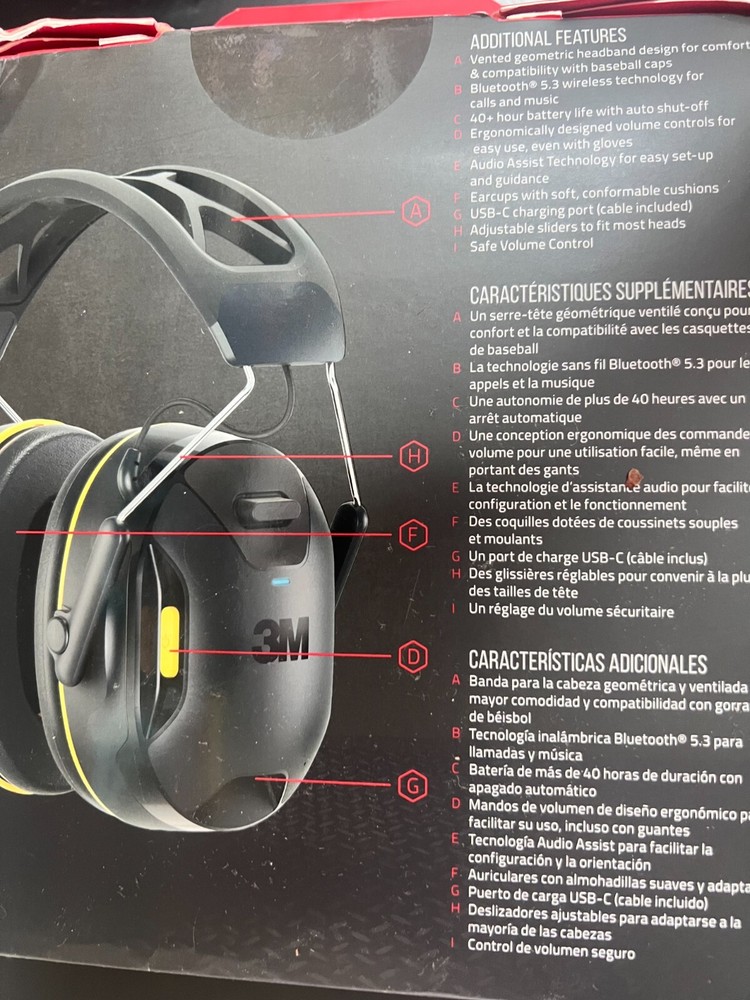 3M WorkTunes Connect Wireless Hearing Protector 90570-DC 5013/OB