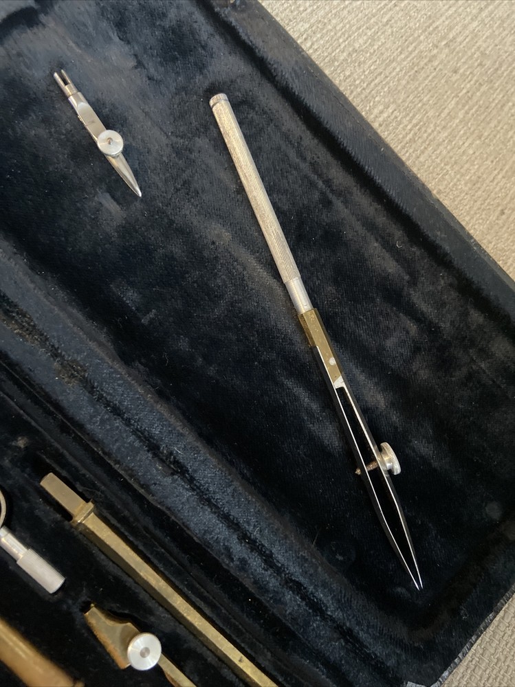 Antique MILANO Compass Cartographer Technical Engineer Architect Instrument Set