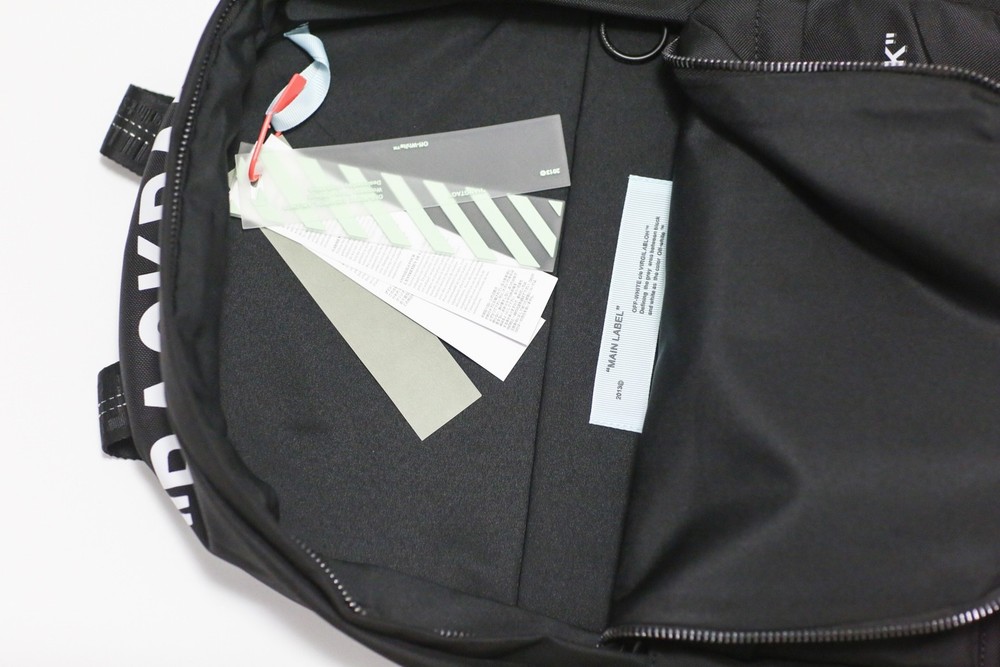 Off White Quote Black Backpack