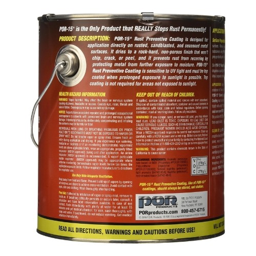 POR-15 45401 Rust Preventive Coating, Semi Gloss Black, 1 Gallon