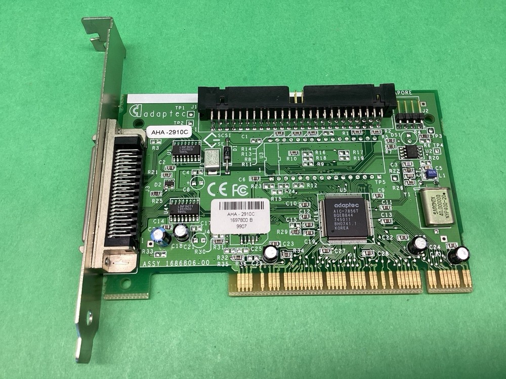 Adaptec AHA-2910C PCI to SCSI Host Adapter Controller Expansion Card - UNTESTED