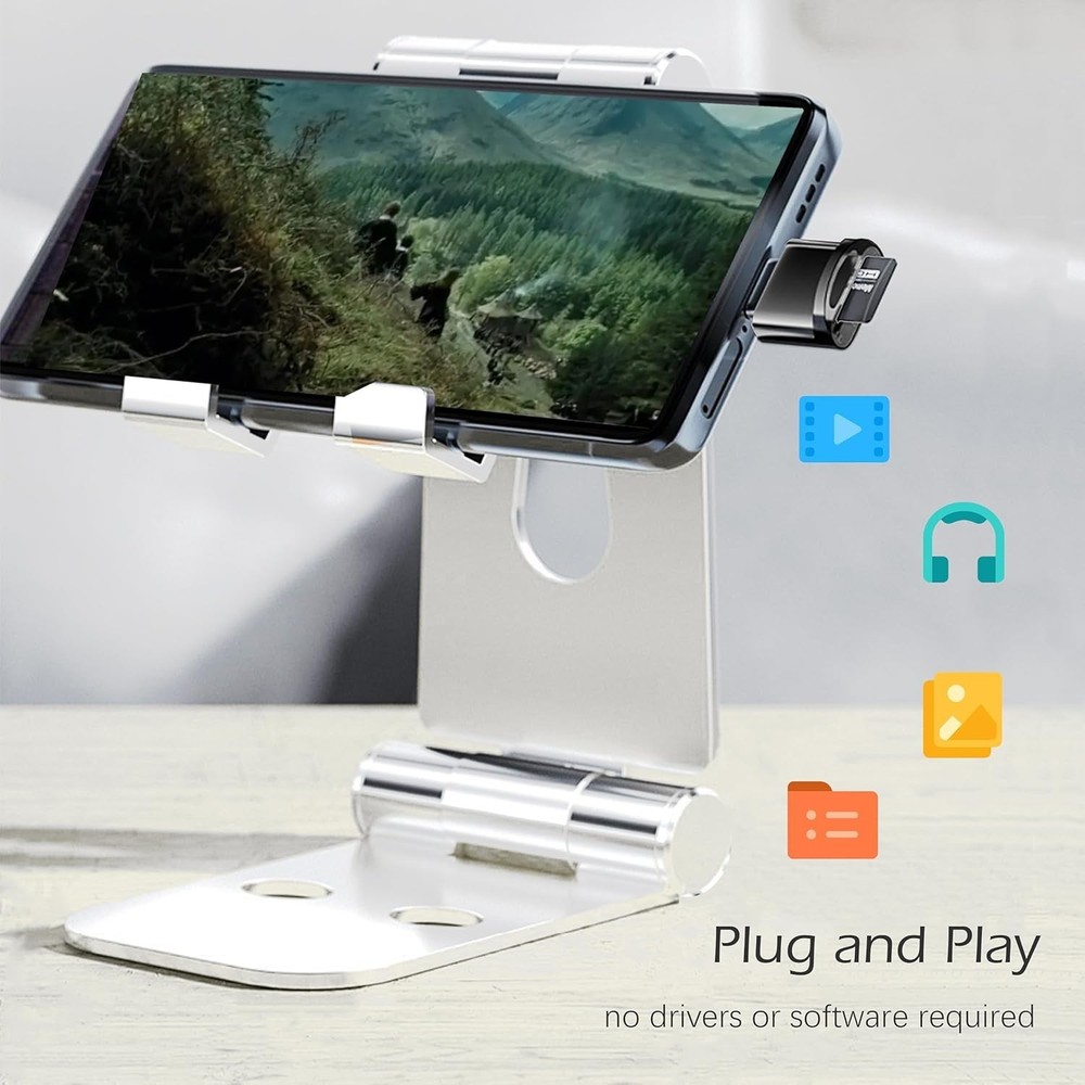 USB C Micro SD Reader for Camera Laptop Mini Portable Easy to Carry Black