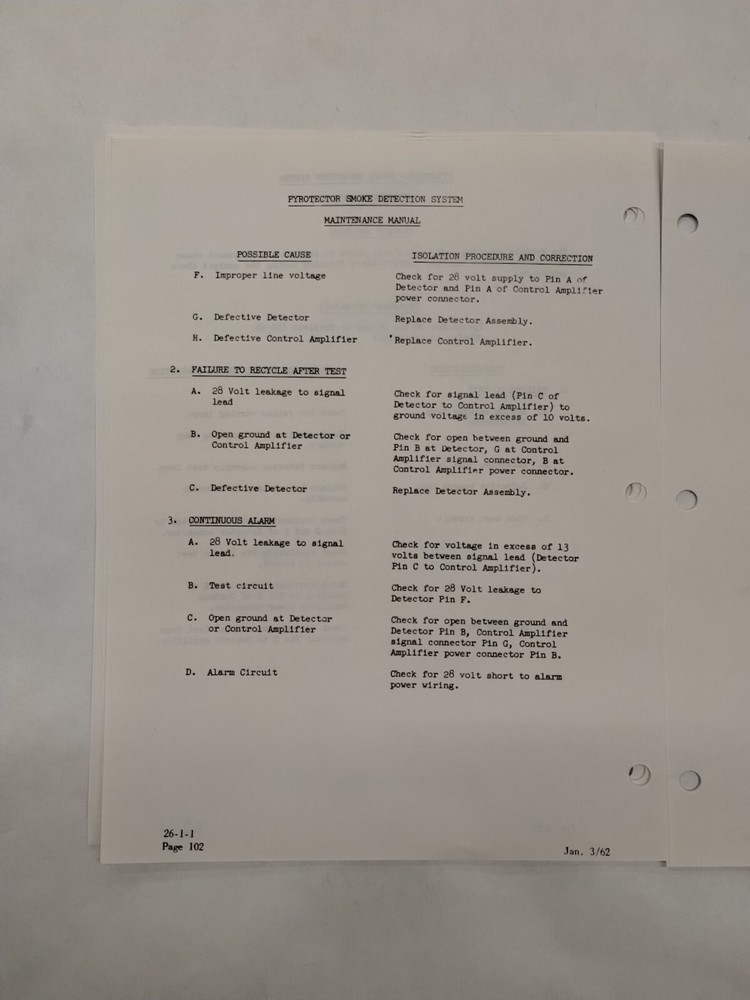 Pyrotector Incorporated Smoke Detection System Maintenance Manual-Original