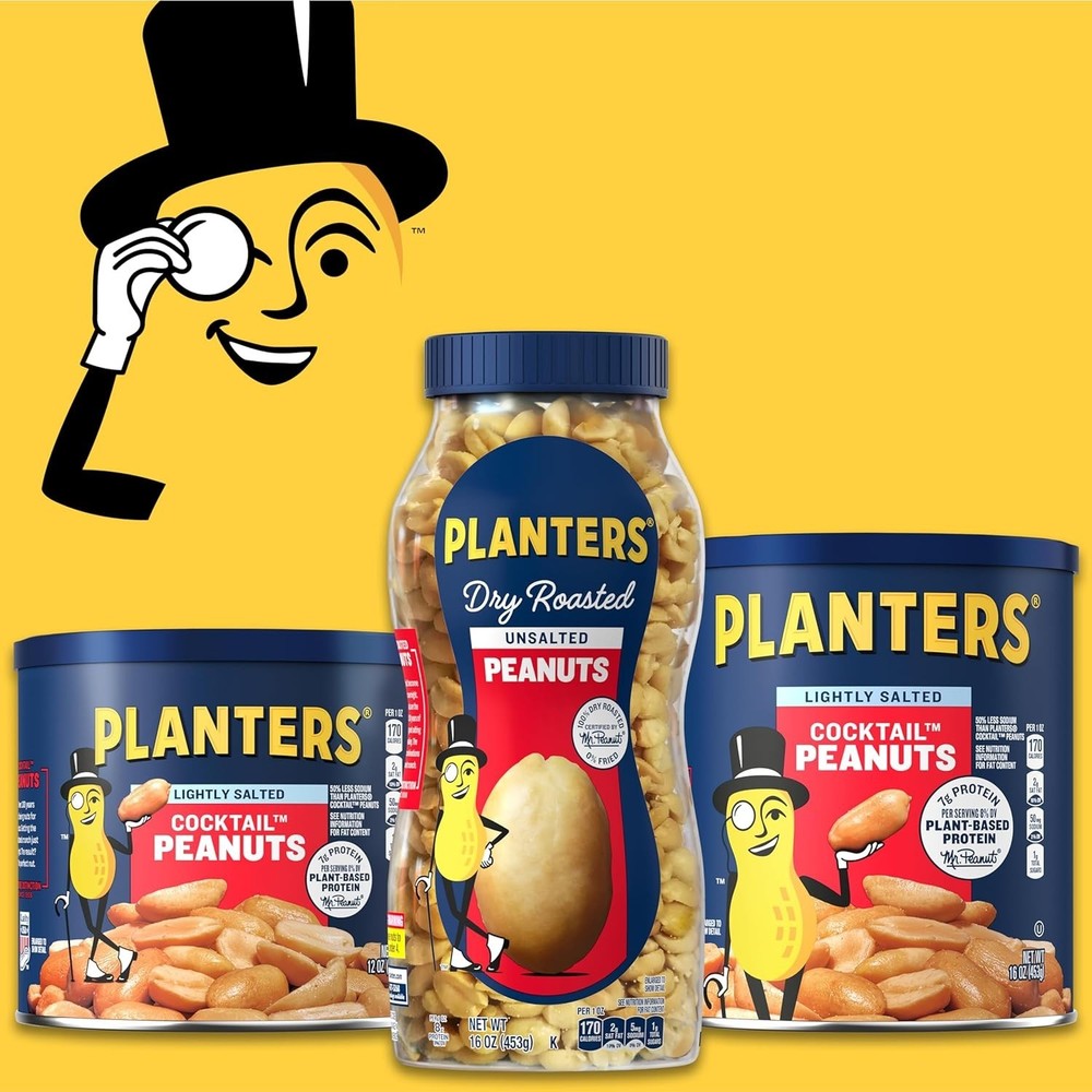Unsalted Dry Roasted Peanuts 16 oz (12-Pack)