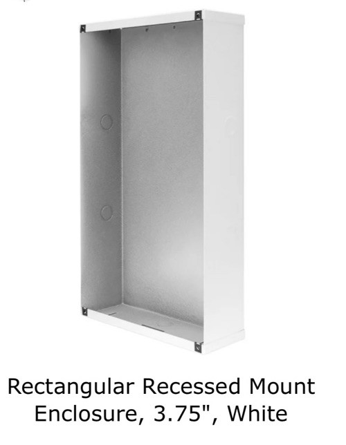 Quam ES8-CK Rectangular Recessed Mount Enclosure, 3.75", White Powder