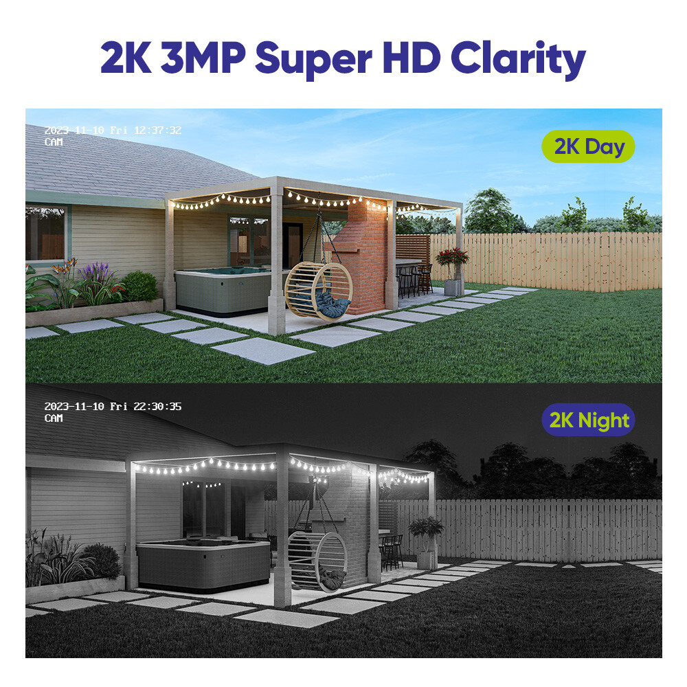 SANNCE Security Camera System Outdoor Wireless Audio Wifi Home CCTV 5MP 8CH NVR