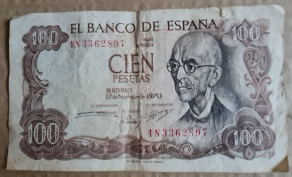 5 x 100 Pesetas Notes 1970 - All Circulated