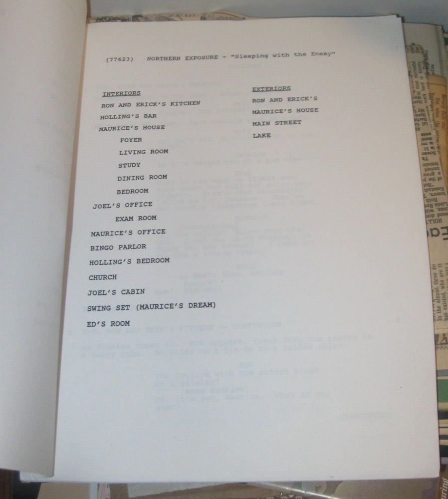 NORTHERN EXPOSURE ORIGINAL SCRIPT SLEEPING WITH THE ENEMY FINAL DRAFT SEASON 4