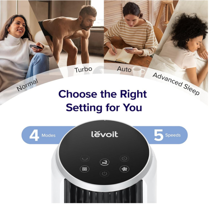 36" Tower Fan - Quiet Bladeless Fan with Remote & Smart Sensor