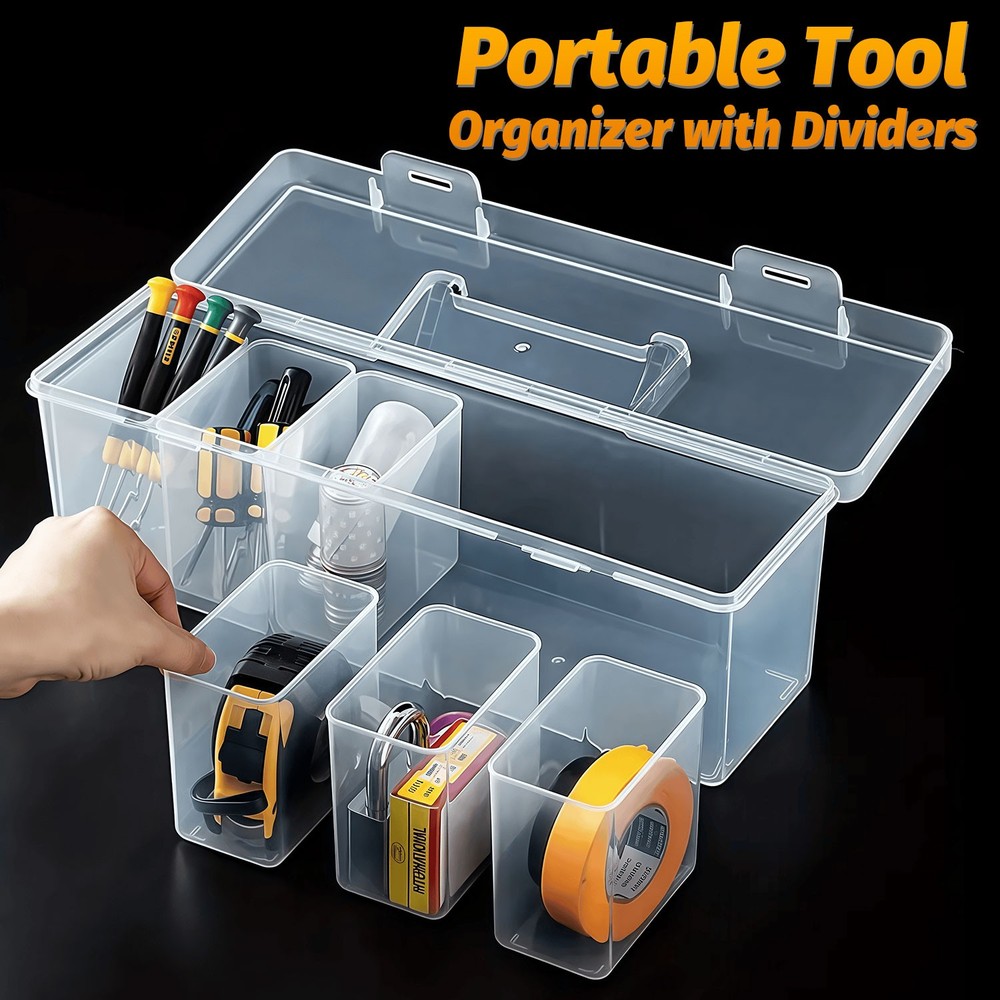 Rectangular Organizer Box for Screws, Hardware Tools and LEGO Brick Accessories