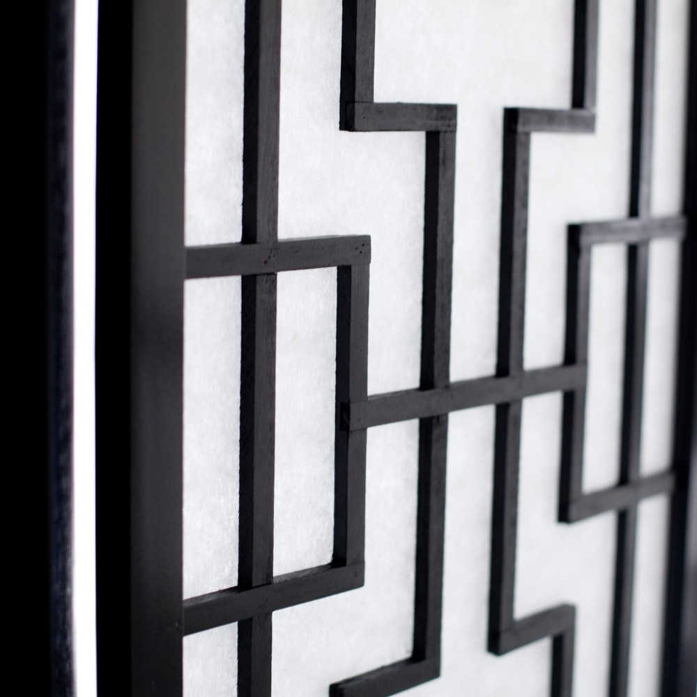 3 Panel Room Divider Screen, Black