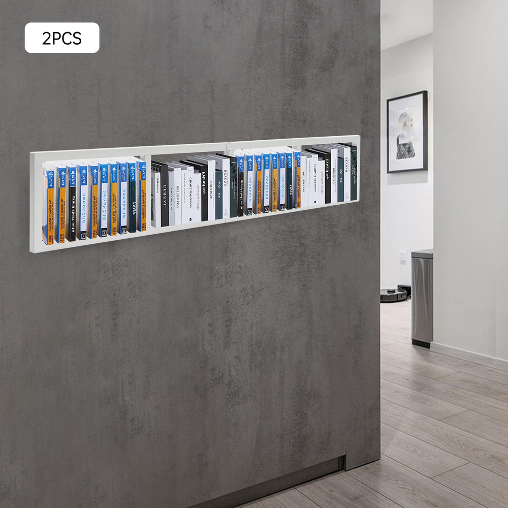 34 Inch Wall Mount Media Storage Rack, CD DVD Cube Organizer Metal Shelf