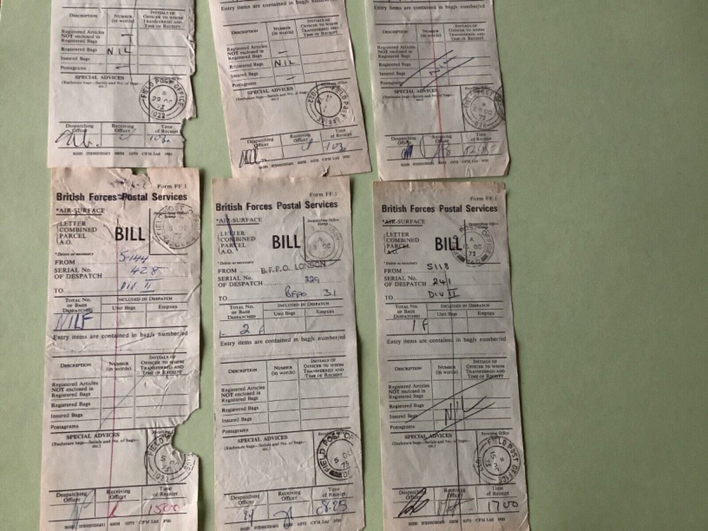 British Forces Postal service Bill 6 items  Ref A1692
