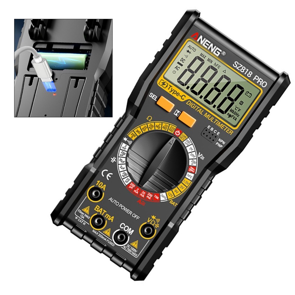 SZ818 PRO Digital Multimeter with Precise AC DC Voltage and Current Measurement
