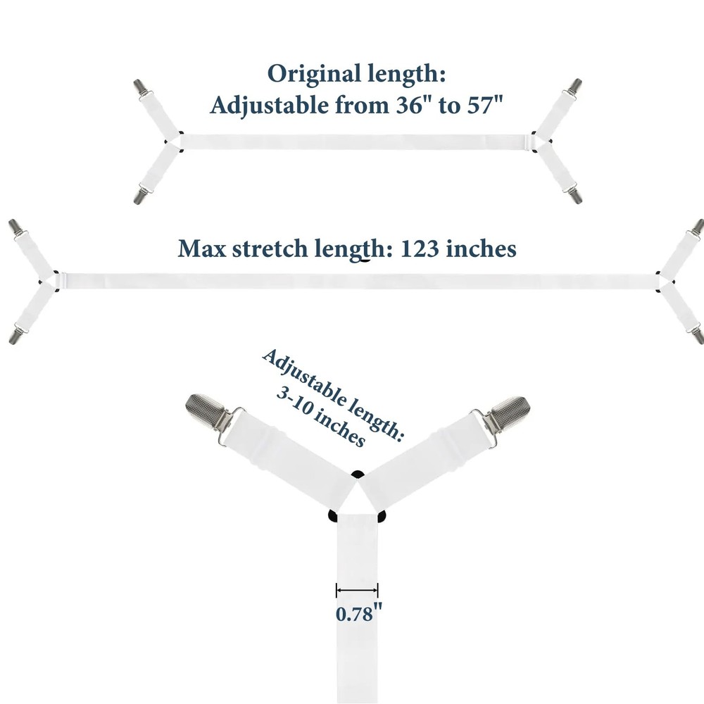 Bed Sheet Straps, Adjustable Durable Bed Sheet Holder Straps with Metal Clips...