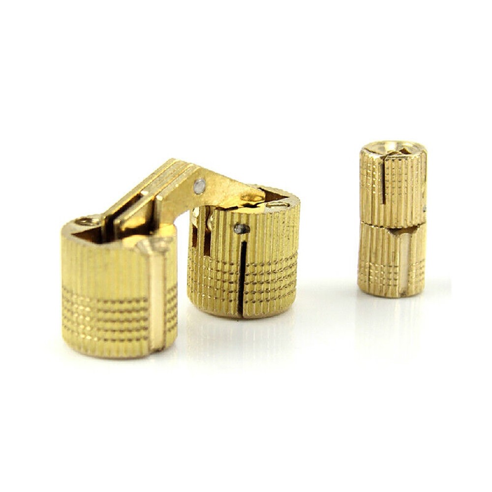 4Pcs 12mm Copper Hidden Barrel Hinge Invisible Hinges For Concealed Worktop DIY