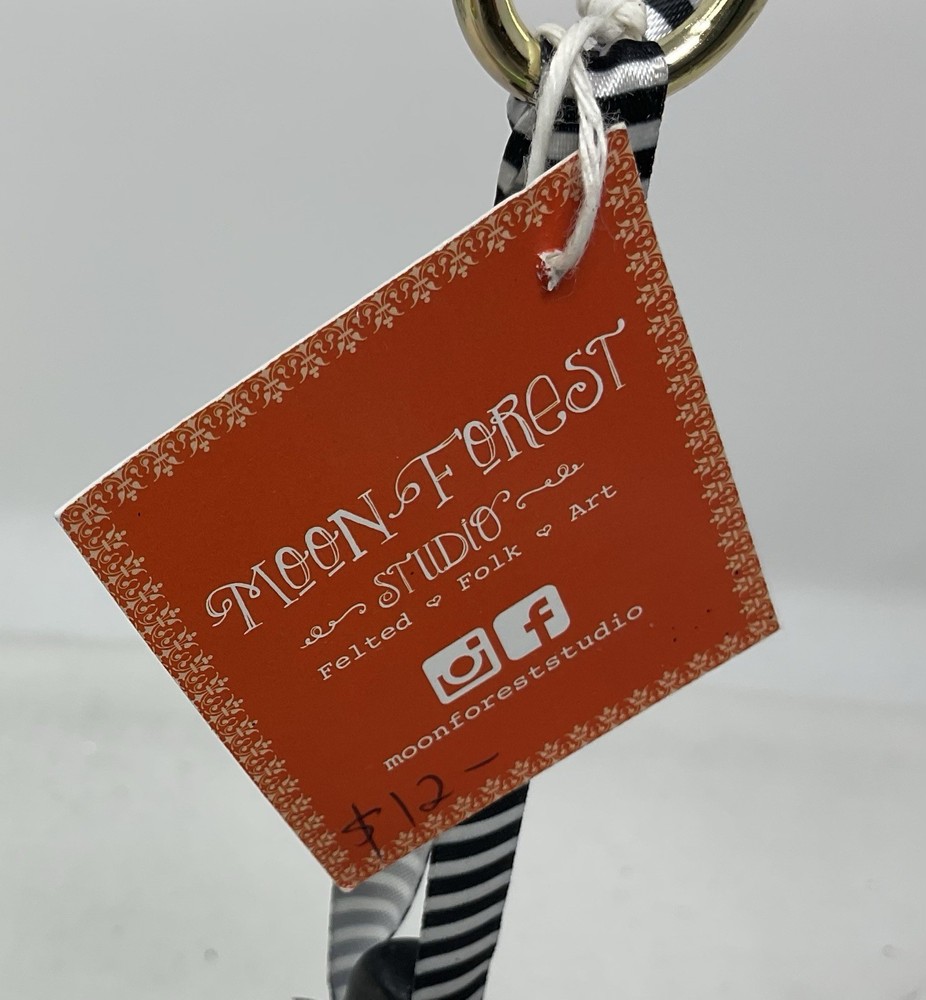 Moon Forest Studio White & Black 3" Pumpkin Ornament