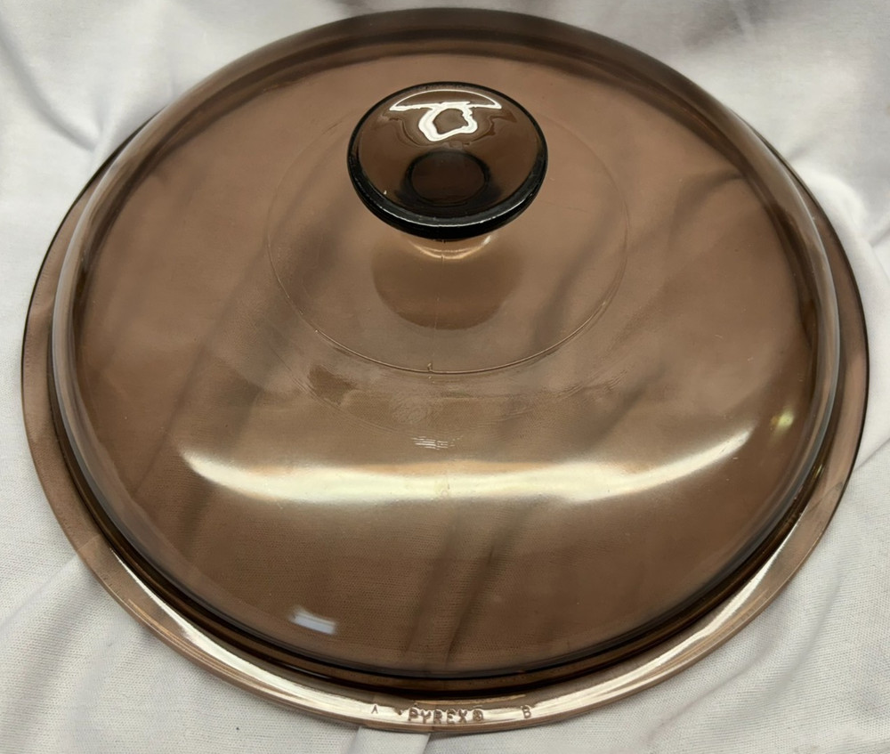 Pyrex #24 Amber Round Glass Replacement Lid 10-3/4"