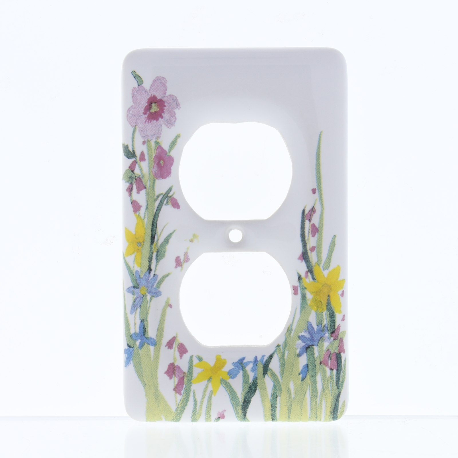 Leviton 89503-WFL WildFlower 1-Gang Duplex Ceramic Standard Wallplate Cover 5pcs